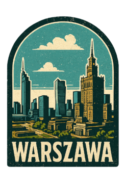 Alternative view of Widokówka w Warszawy - T-shirt