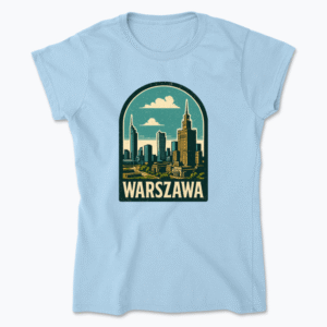 Widokówka w Warszawy - Koszulka damska
