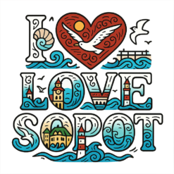 Alternative view of I Love Sopot - T-shirt