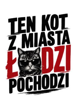 Alternative view of Kot z miasta Łodzi - T-shirt