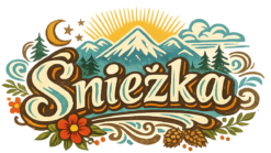 Alternative view of Śnieżka in a rustic landscape design - T-shirt
