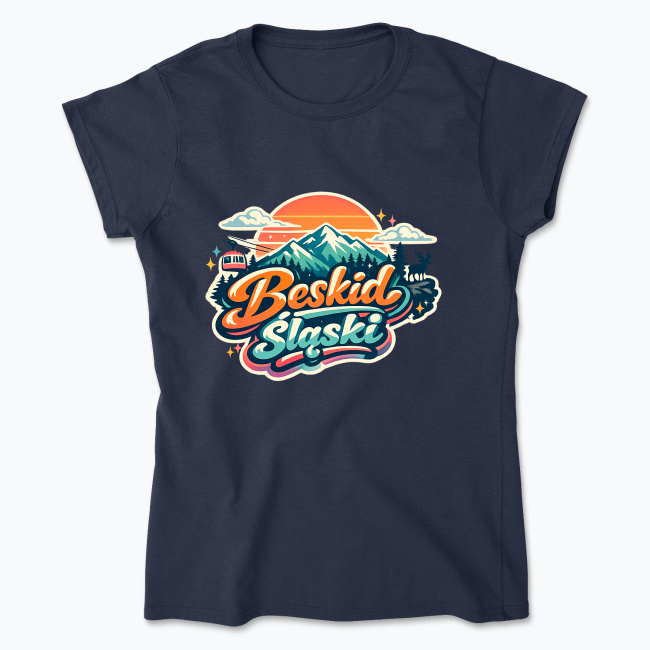 Beskid Śląski mountain retro design - Koszulka damska