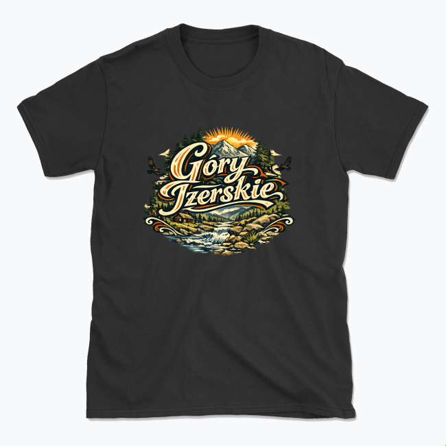 Góry Izerskie mountain landscape design - T-shirt