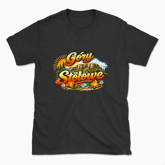 Góry Stołowe z zachodem słońca - T-shirt