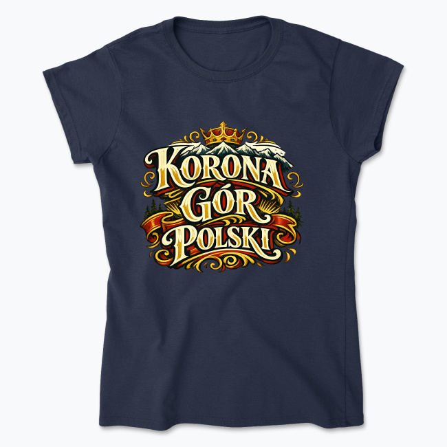Korona Gór Polski typography - Koszulka damska