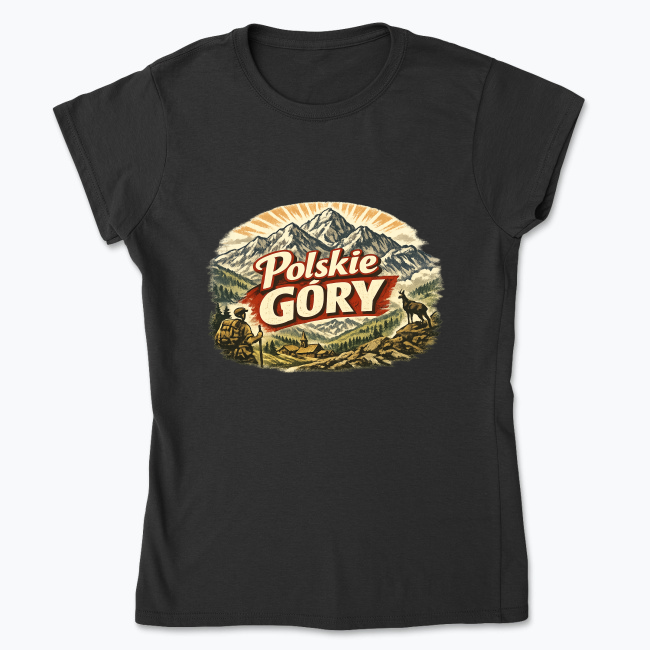 Polskie Góry in vintage style - Koszulka damska