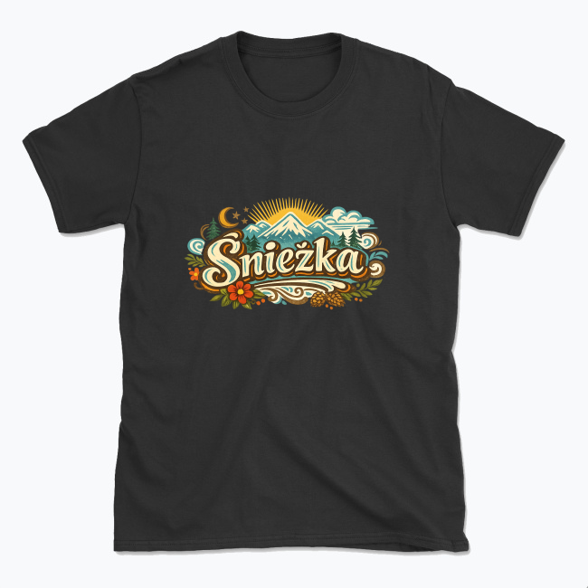 Śnieżka in a rustic landscape design - T-shirt