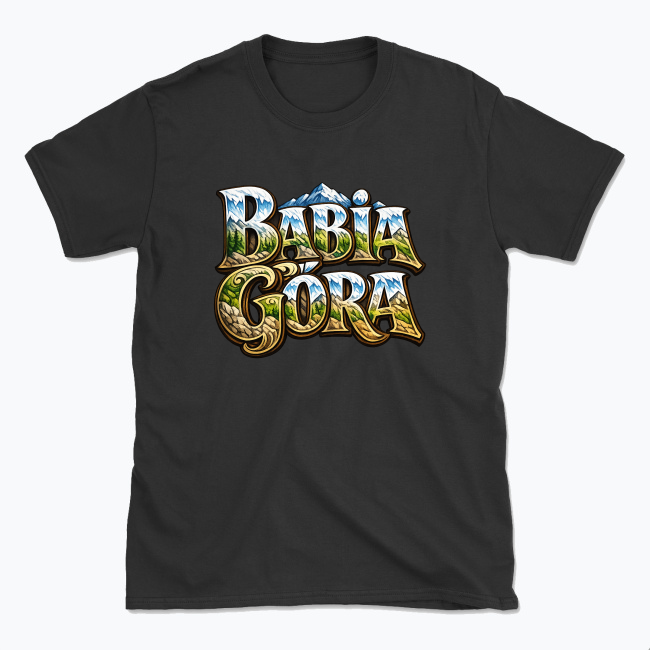 Zdobiony napis Babia Góra - T-shirt