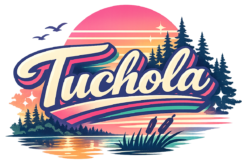 Alternative view of Retro Tuchola Sunset Forest - T-shirt