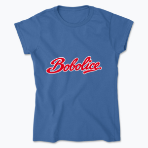 Błyszczące czerwone logo Bobolice - Koszulka damska