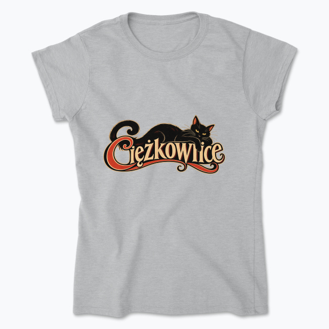 Ciężkowice Le Chat Noir Poster - Koszulka damska