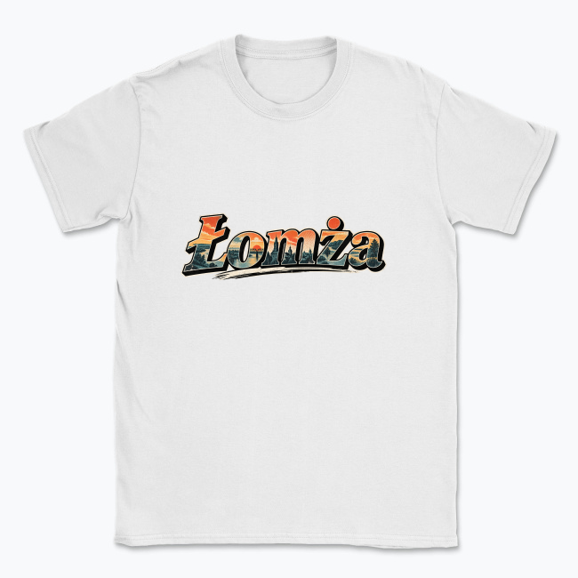 Distressed Łomża Landscape Wordmark - T-shirt