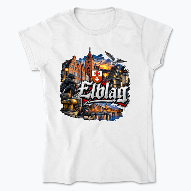 Elbląg Graffiti Waterfront Collage - Koszulka damska