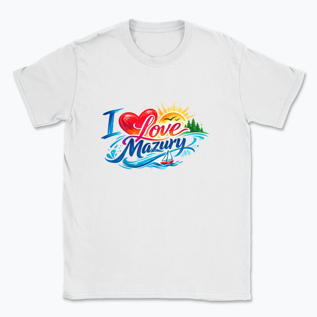 I Love Mazury Lakeside Illustration - T-shirt