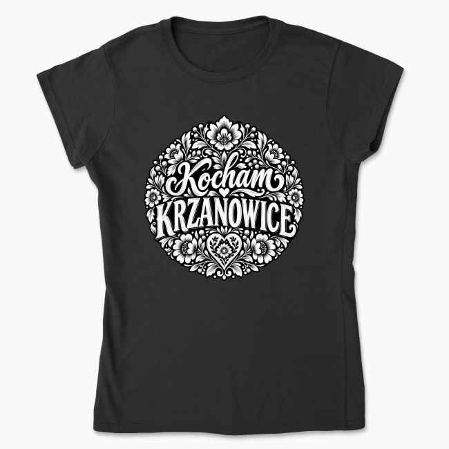 Kocham Krzanowice Floral - Koszulka damska