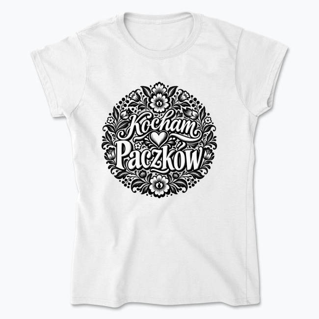 Kocham Paczków Folk Floral Badge - Koszulka damska