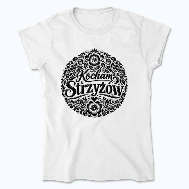 Kocham Strzyżów Folk Floral - Koszulka damska