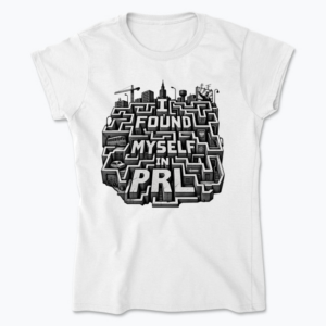 Monochrome PRL Typographic Labyrinth - Koszulka damska