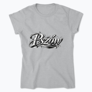 Monochrome Pszów Calligraphy - Koszulka damska