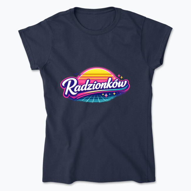 Nadruk w stylu Radzionków Retro Sunset - Koszulka damska