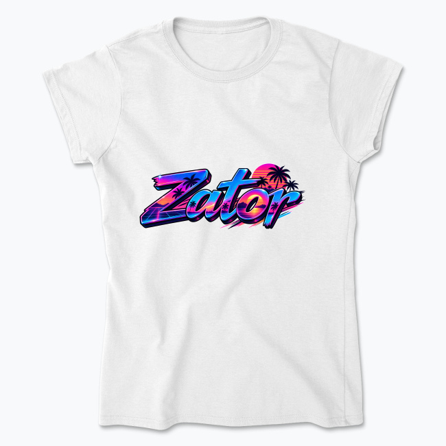 Neon Vaporwave Zator Logo - Koszulka damska