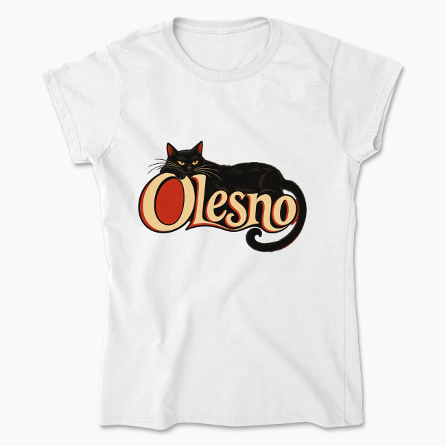 Olesno Noir Cat Poster - Koszulka damska