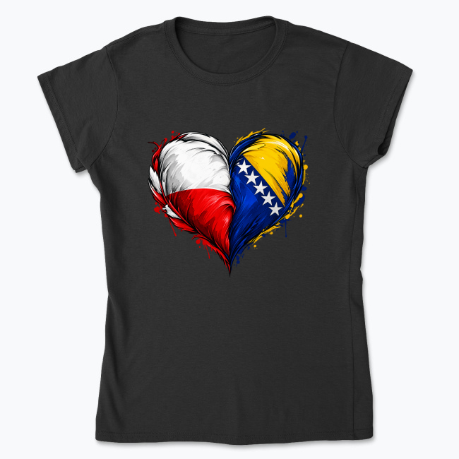 Poland-Bosnia Heart Emblem - Koszulka damska