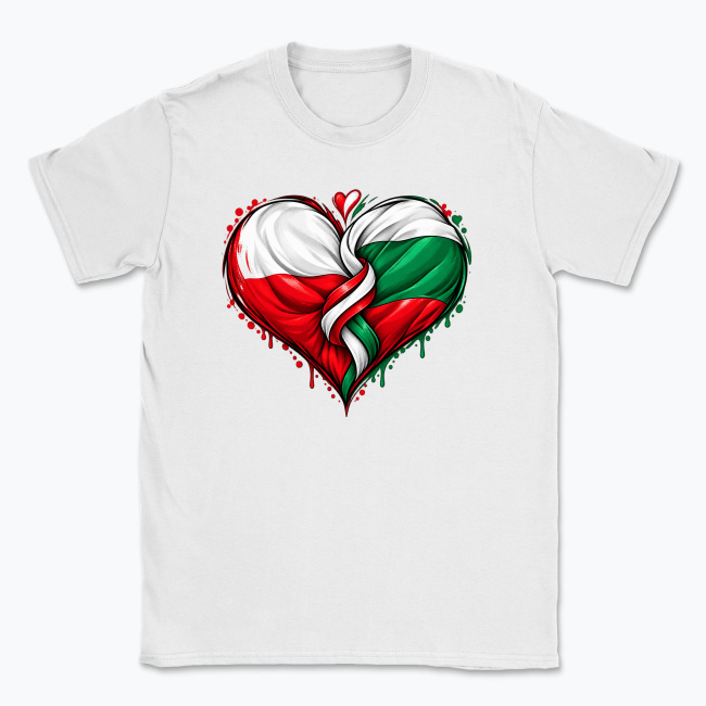 Polish Bulgarian Unity Heart - T-shirt