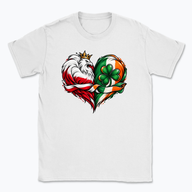 Polish-Irish Friendship Heart Emblem - T-shirt