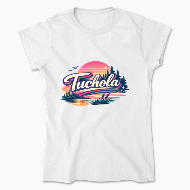 Retro Tuchola Sunset Forest - Koszulka damska