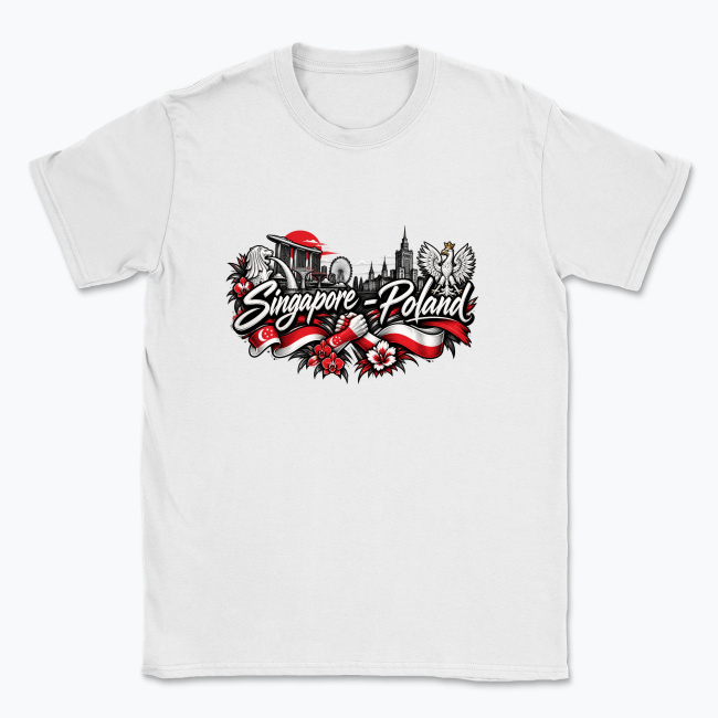 Singapore–Poland Friendship Crest - T-shirt