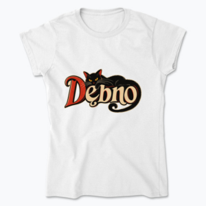 Vintage Dębno Cat Noir - Koszulka damska