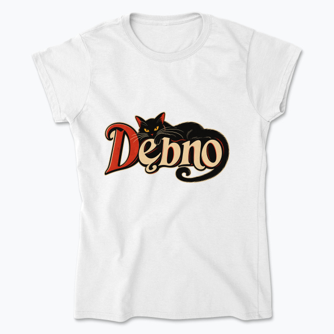 Vintage Dębno Cat Noir - Koszulka damska