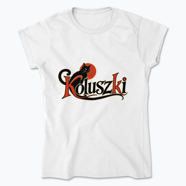 Vintage Koluszki Black Cat - Koszulka damska