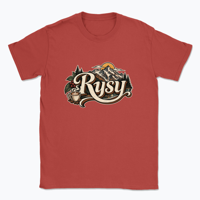 Vintage Rysy Mountain Coffee Badge - T-shirt