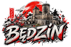 Alternative view of Plakat Graffiti Sakura na zamku w Będzinie - Koszulka damska