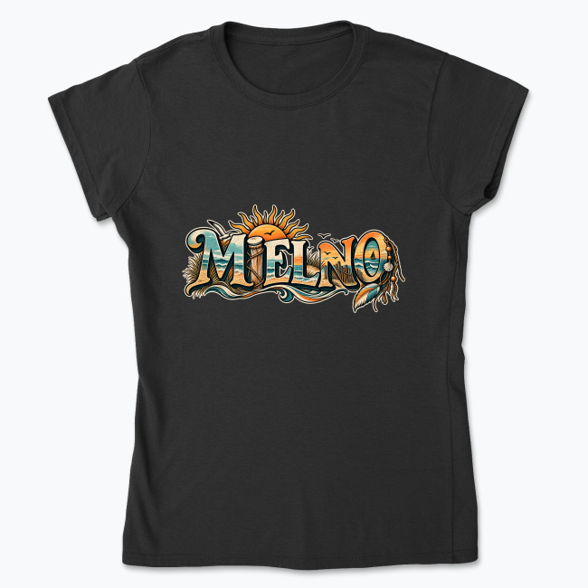 Boho Mielno Sunset Seaside Wordmark - Koszulka damska
