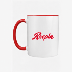 Glossy Red Rzepin Script - Kubek