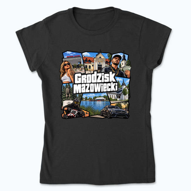 Grodzisk Mazowiecki Comic Collage - Koszulka damska