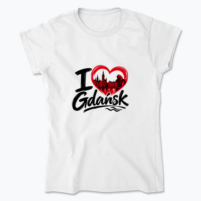 I Love Gdańsk Skyline - Koszulka damska