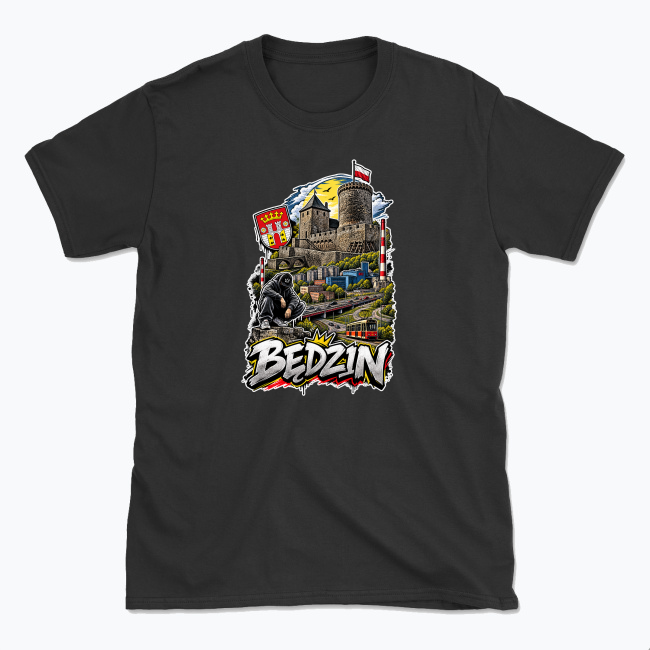 Kolaż Graffiti Zamek w Będzinie - T-shirt
