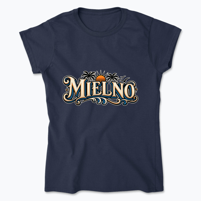 MIELNO Vintage Coastal Tattoo Logo - Koszulka damska