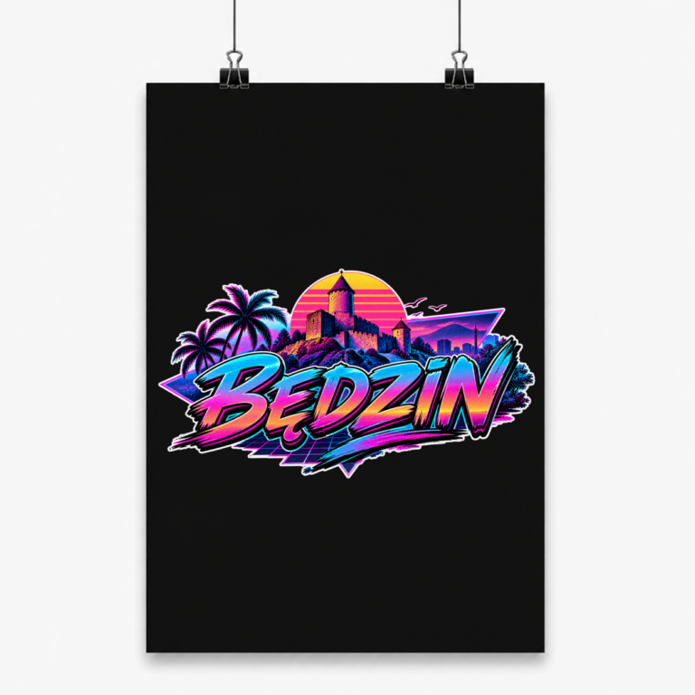 Neon Będzin Castle - Plakat