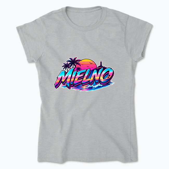 Neonowe logo MIELNO Sunset Beach - Koszulka damska