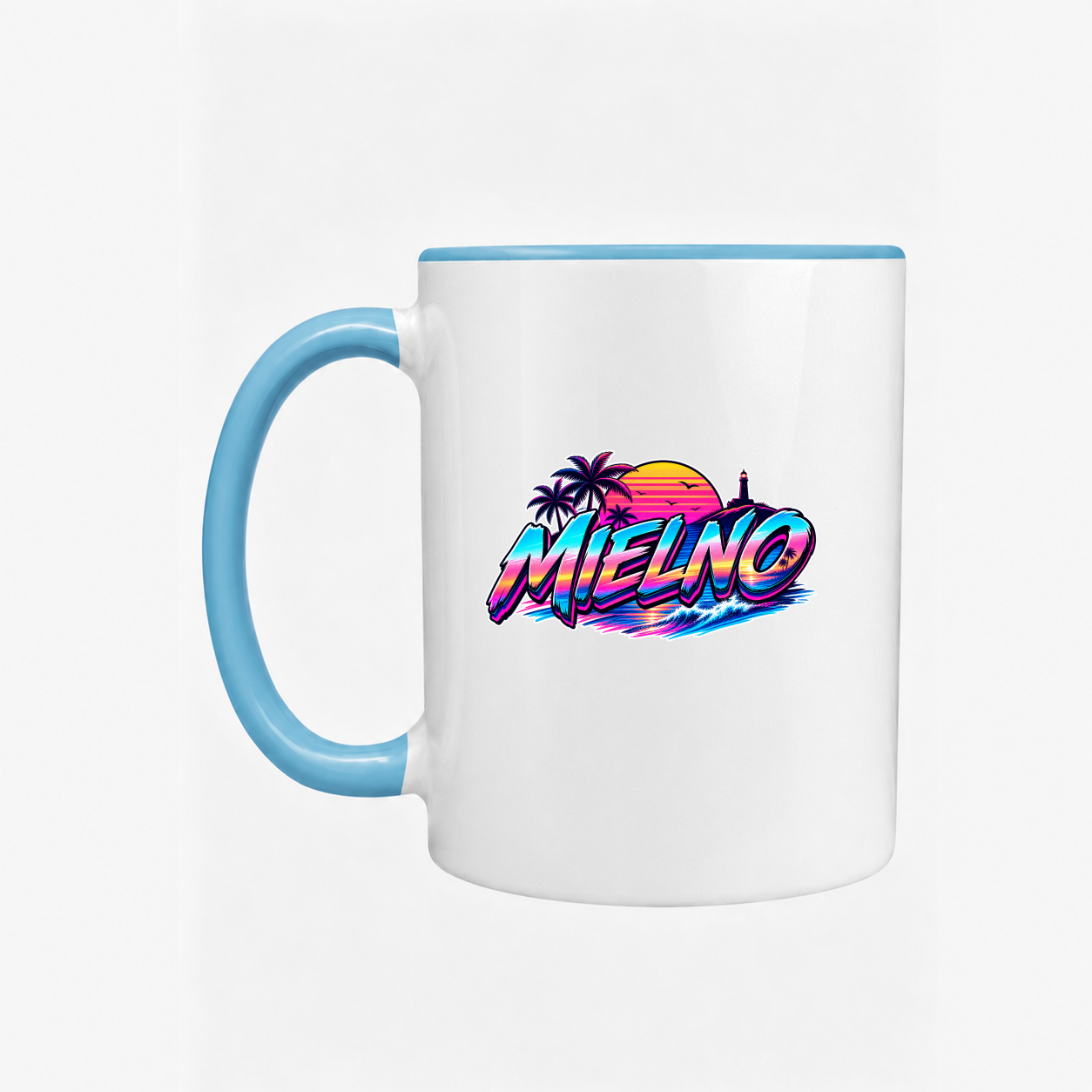Neonowe logo MIELNO Sunset Beach - Kubek