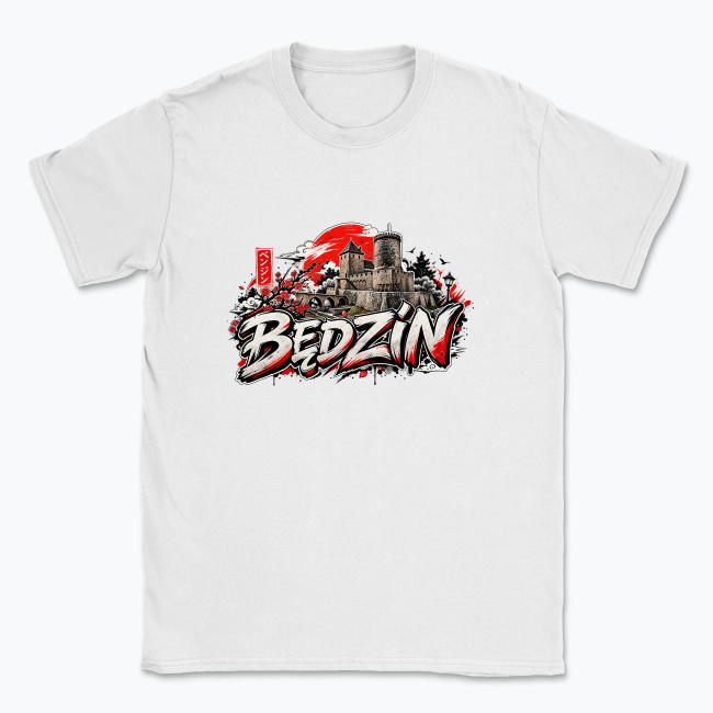 Plakat Graffiti Sakura na zamku w Będzinie - T-shirt