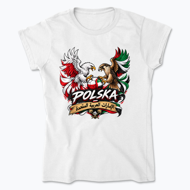 Poland vs UAE Football Emblem - Koszulka damska