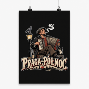 Praga-Północ Street Accordionist - Plakat