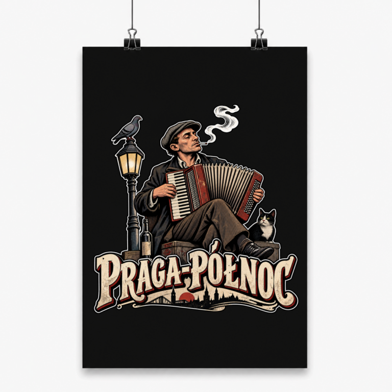 Praga-Północ Street Accordionist - Plakat