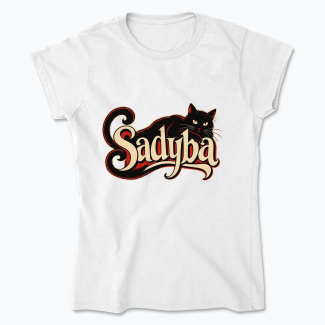 Vintage Black Cat Sadyba - Koszulka damska